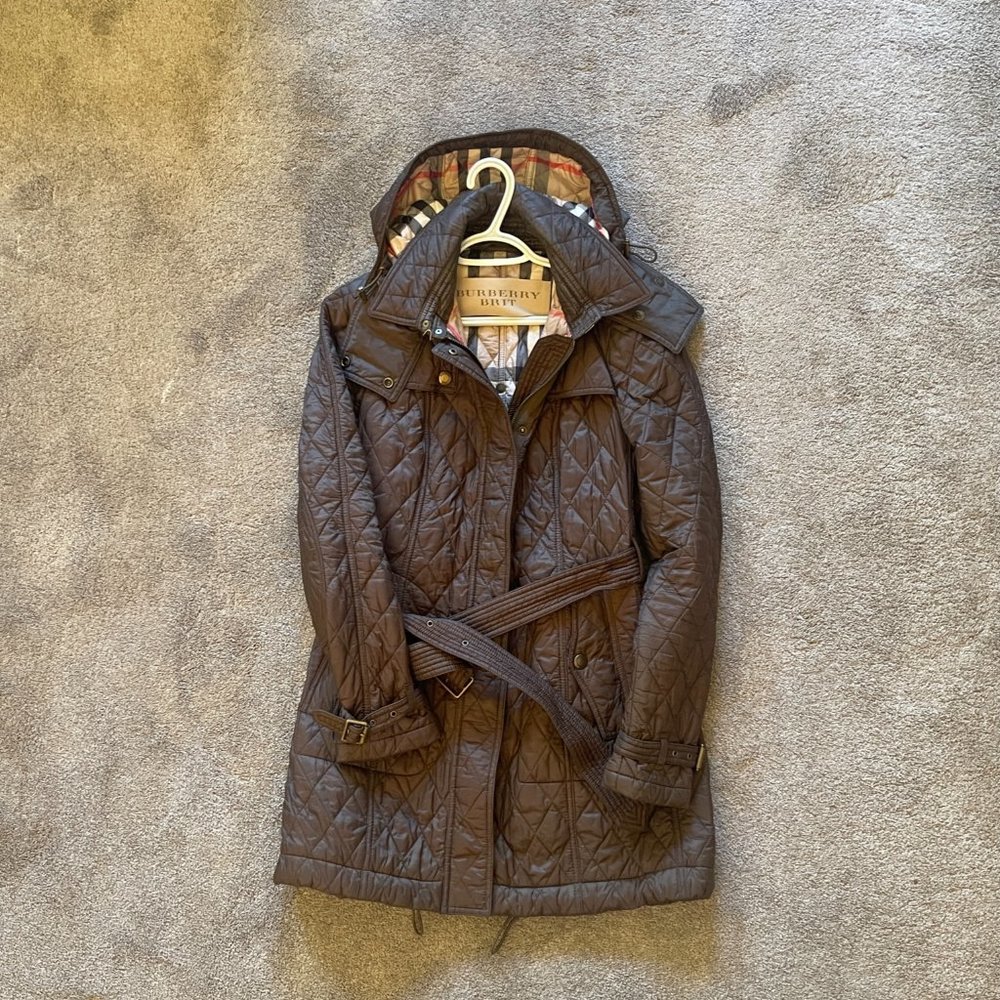 Burberry Brit quilted Jacket with Derachable hood